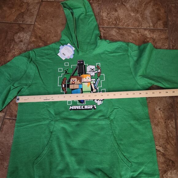 Minecraft Hoodie Bundle – Size XL Boys – Green Gamer Sweatshirts – New With Tags - Picture 4 of 10